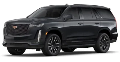 Black luxury SUV, side view, isolated on white.
